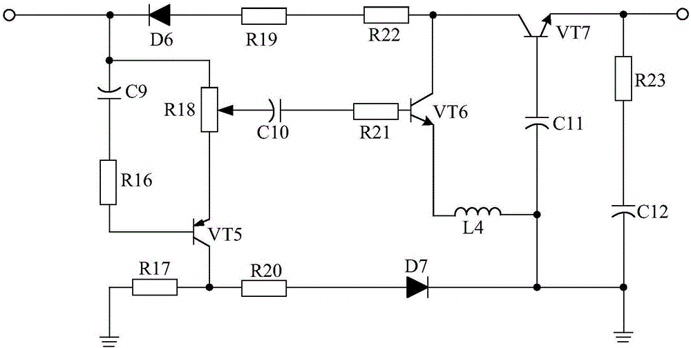 LED adjustable voltage-regulated driving power supply based on base trigger circuit