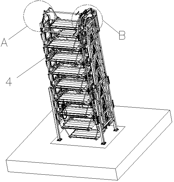 Chain reversing guide rail for combined type vertical circulation stereo garage and preparation method thereof