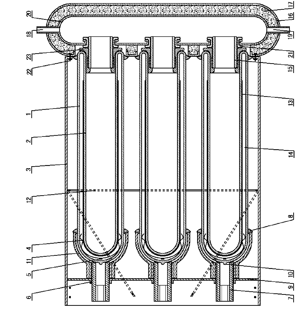 Solar collector installed with horizontally inserted, densely arranged and jacking evacuated solar collector tubes with location tube joints