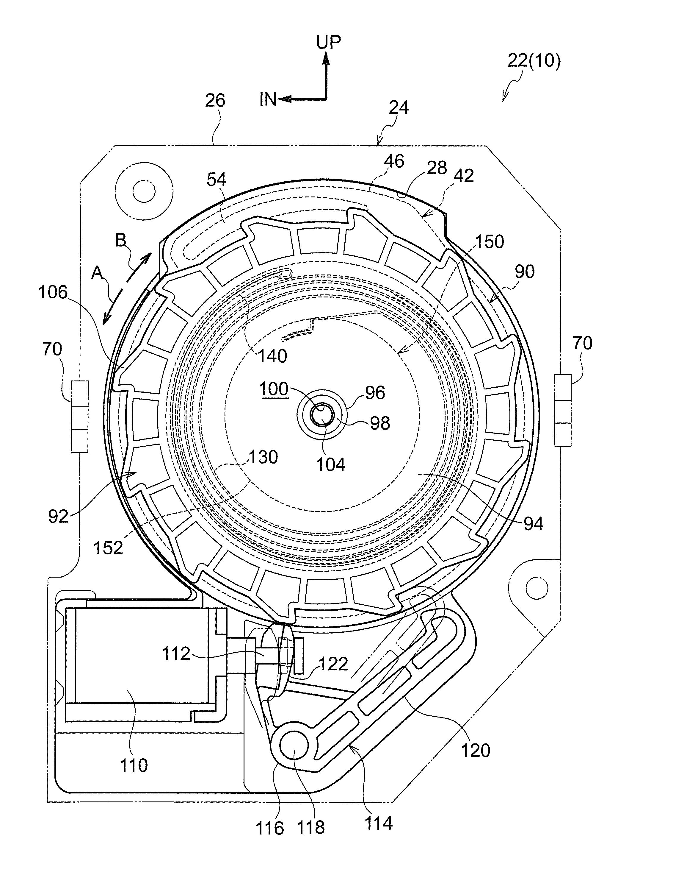 Webbing winding device