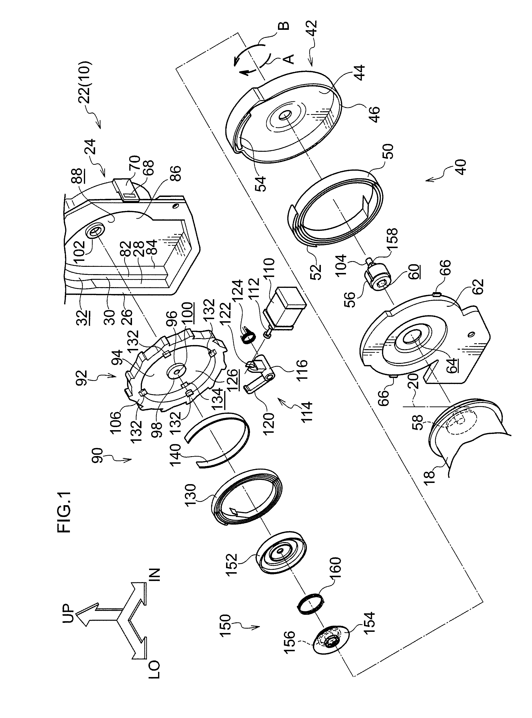 Webbing winding device