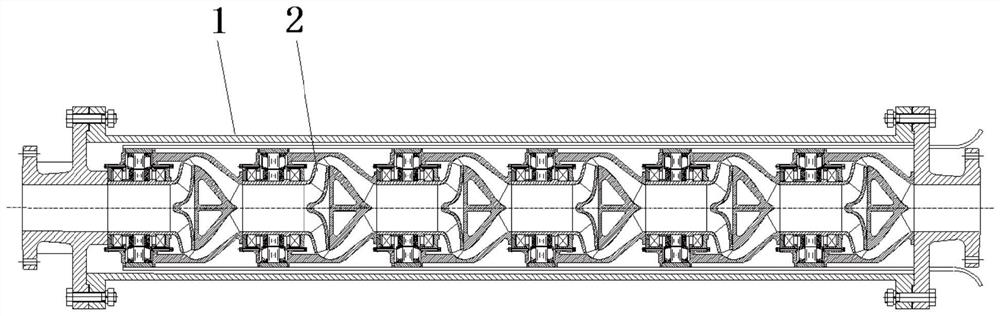 Modularized shaftless driving deep-sea mining multiphase pump