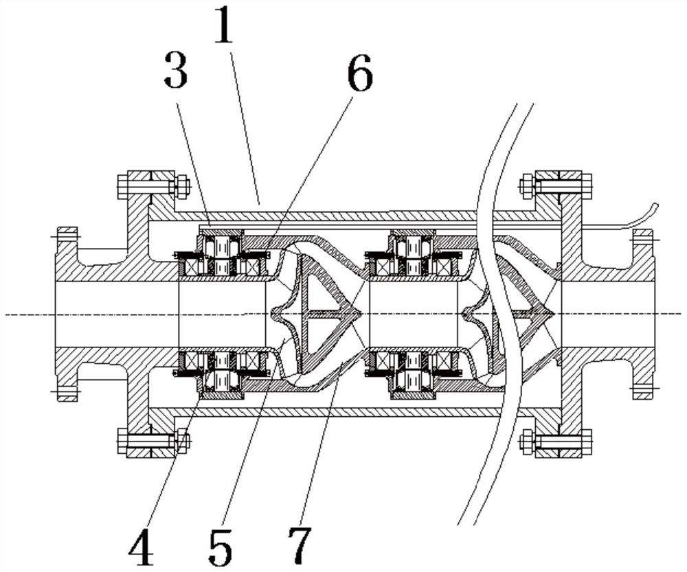 Modularized shaftless driving deep-sea mining multiphase pump