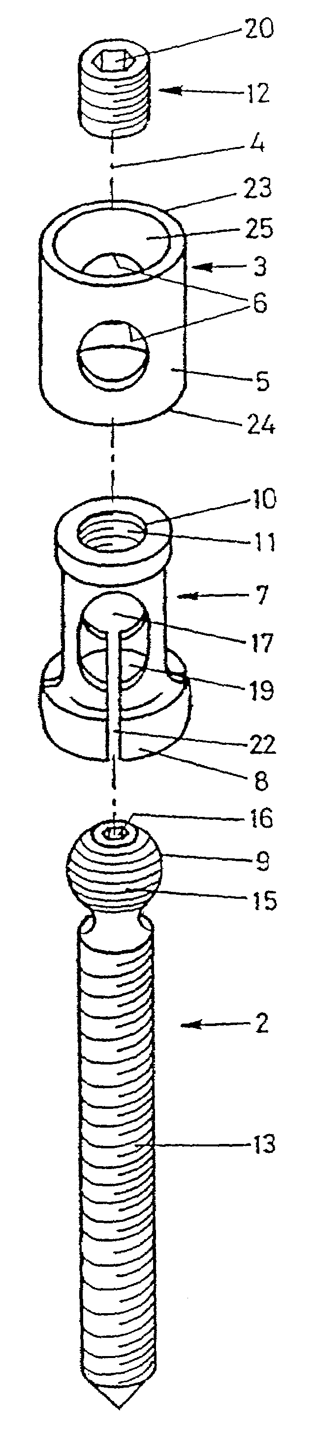 Device for connecting a longitudinal bar to a pedicle screw