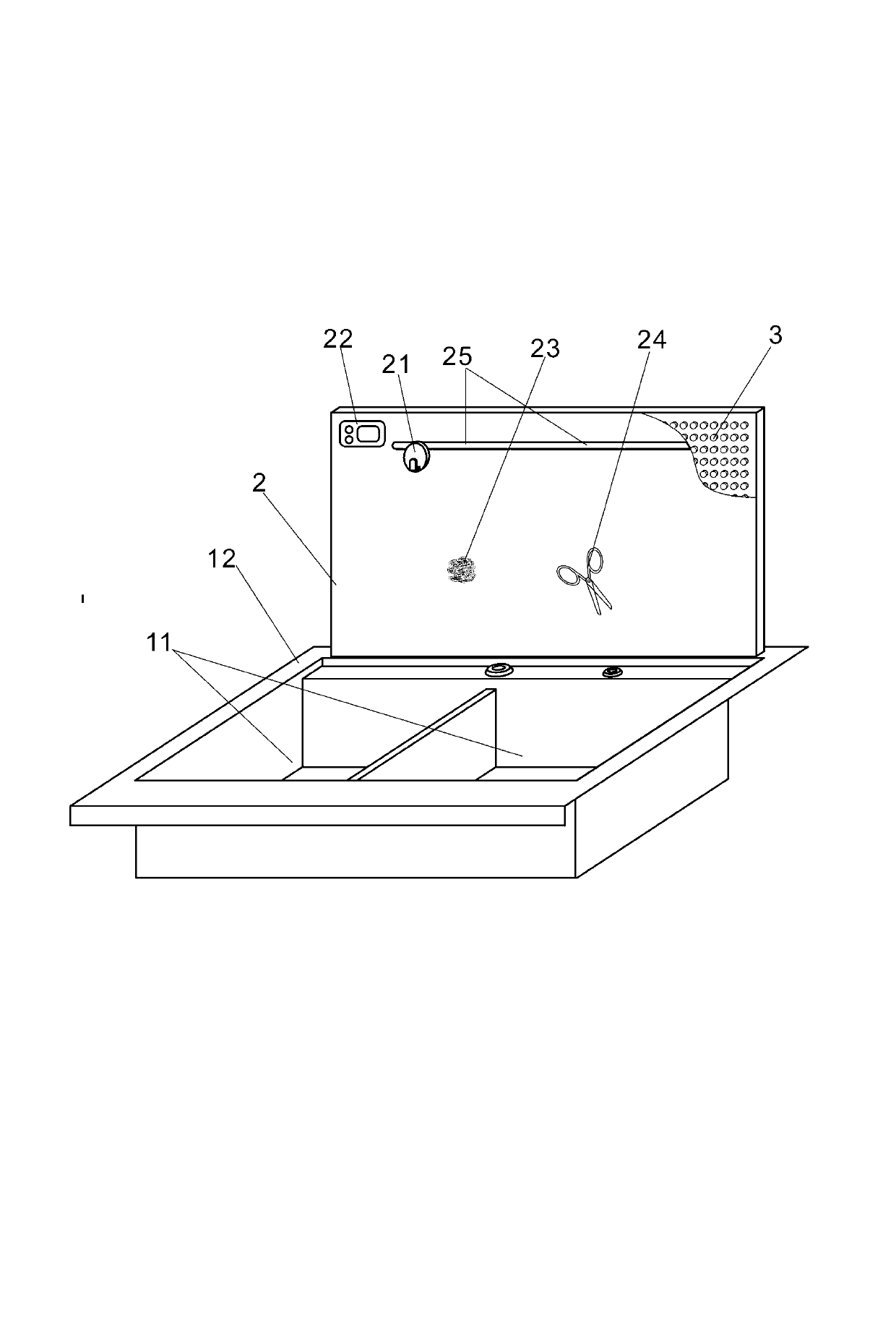 Sink with multifunctional magnetic storage plate