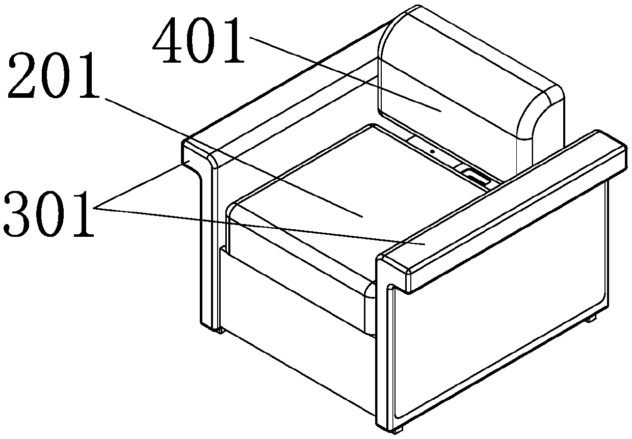 Seat waist synchronous linkage device for seat and seat