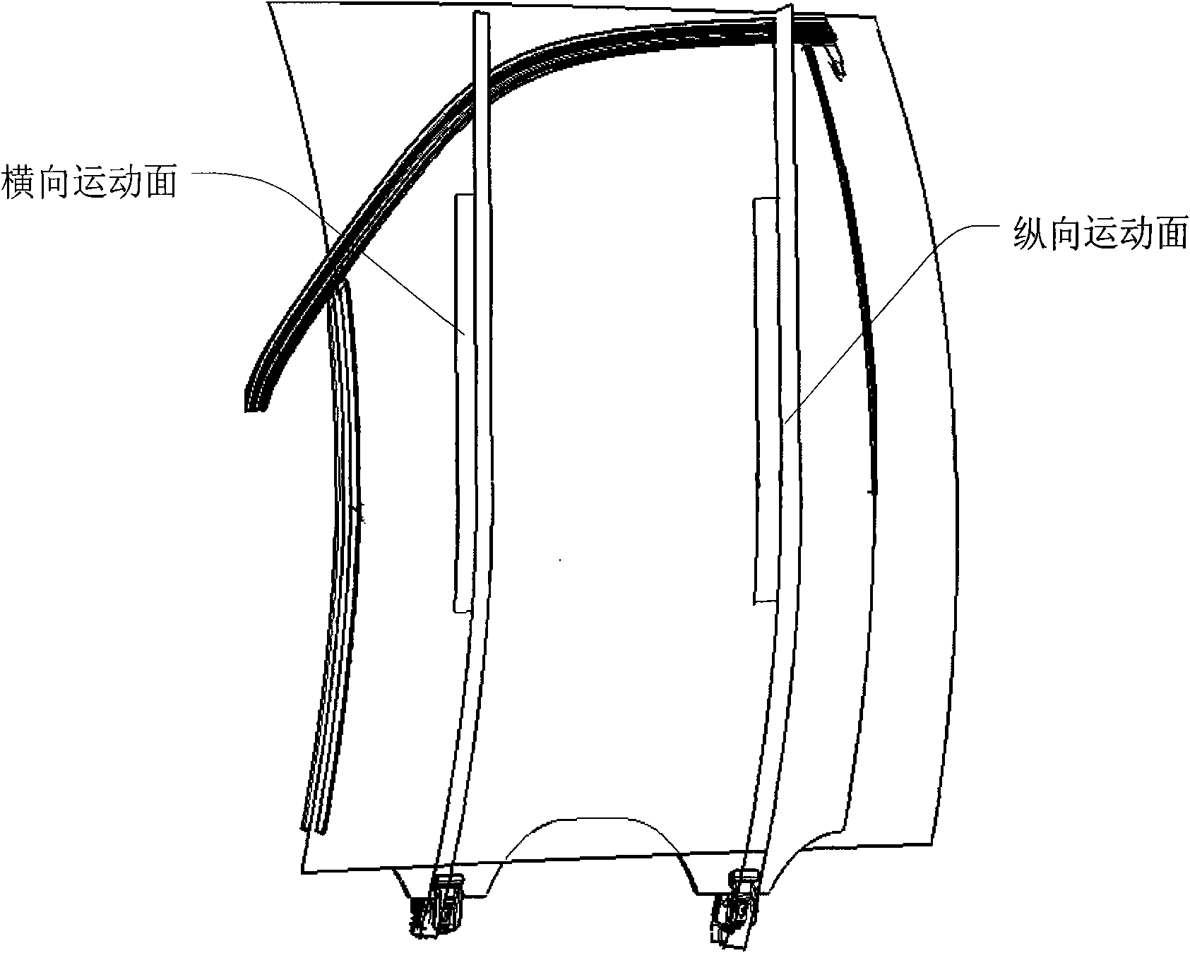 Confirmation method of working curved surface of window lifter guide rail of vehicle door