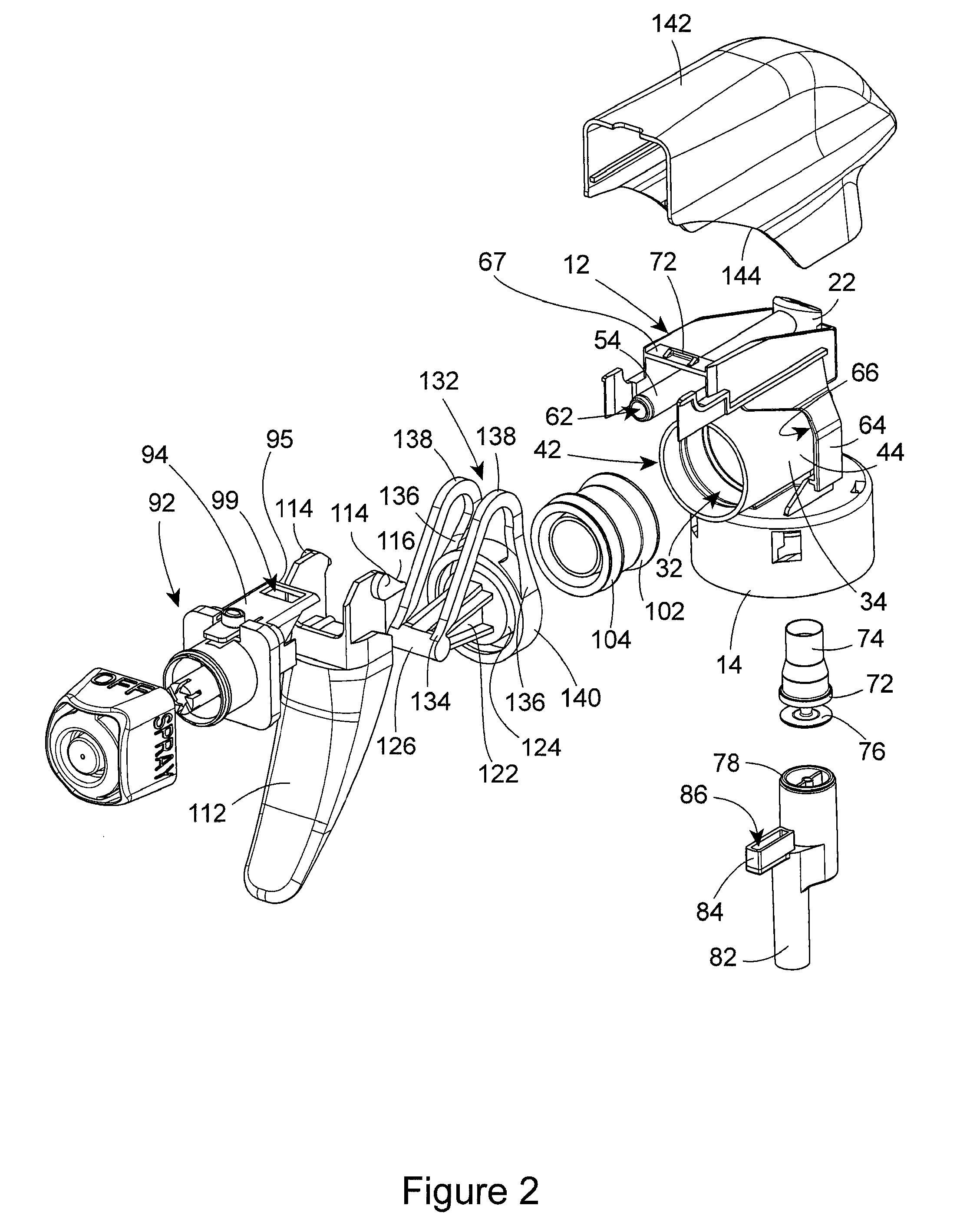 Trigger sprayer nozzle assembly and sprayer housing attachment lock