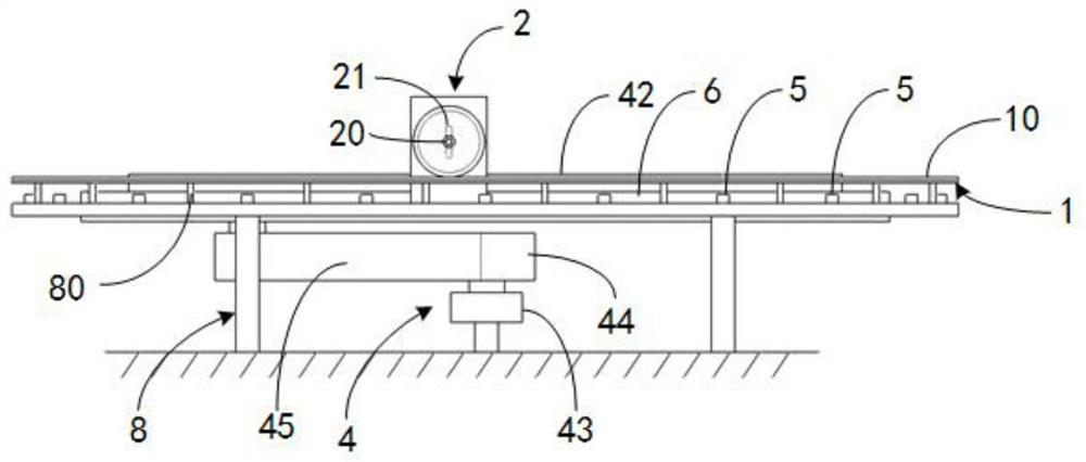 Testing device for tire dynamic impressions