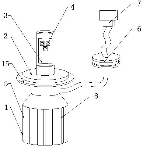 Automobile LED headlamp cooling structure