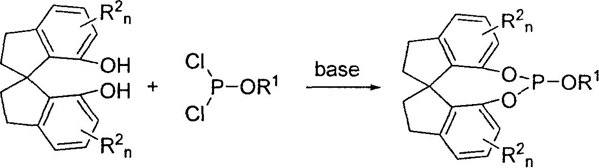 New type spirocyclic phosphic ester, preparation method and application in asymmetric addition reaction