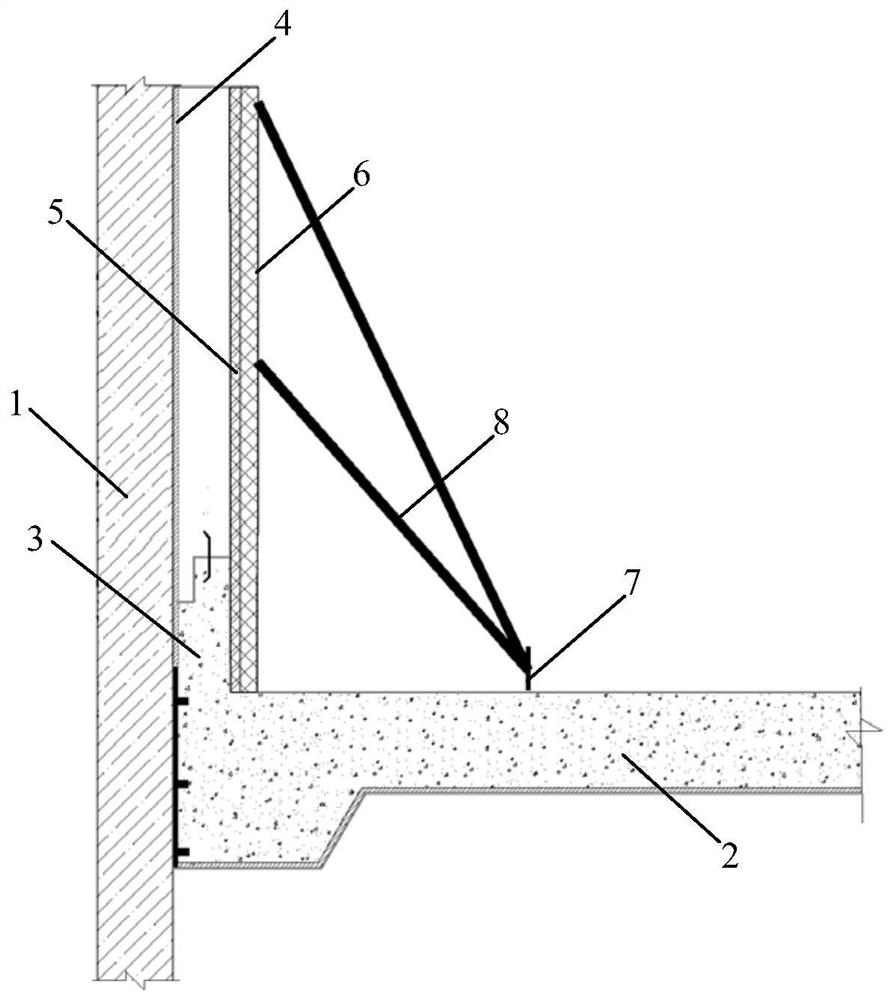 Two-in-one lining wall waterproof and structure integrated construction structure