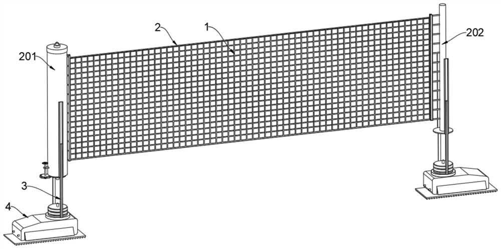 Separation net device for volleyball training and use method