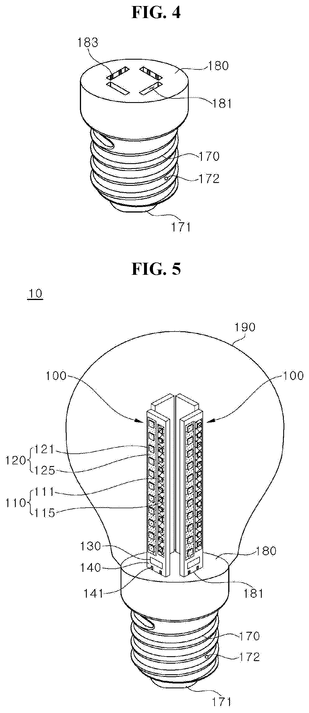 LED package set and LED bulb including same