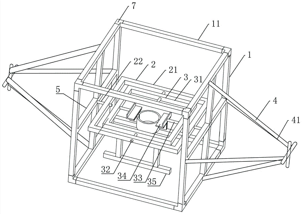 Detachable bottom-supported ADCP(acoustic doppler current profiler) bearing device