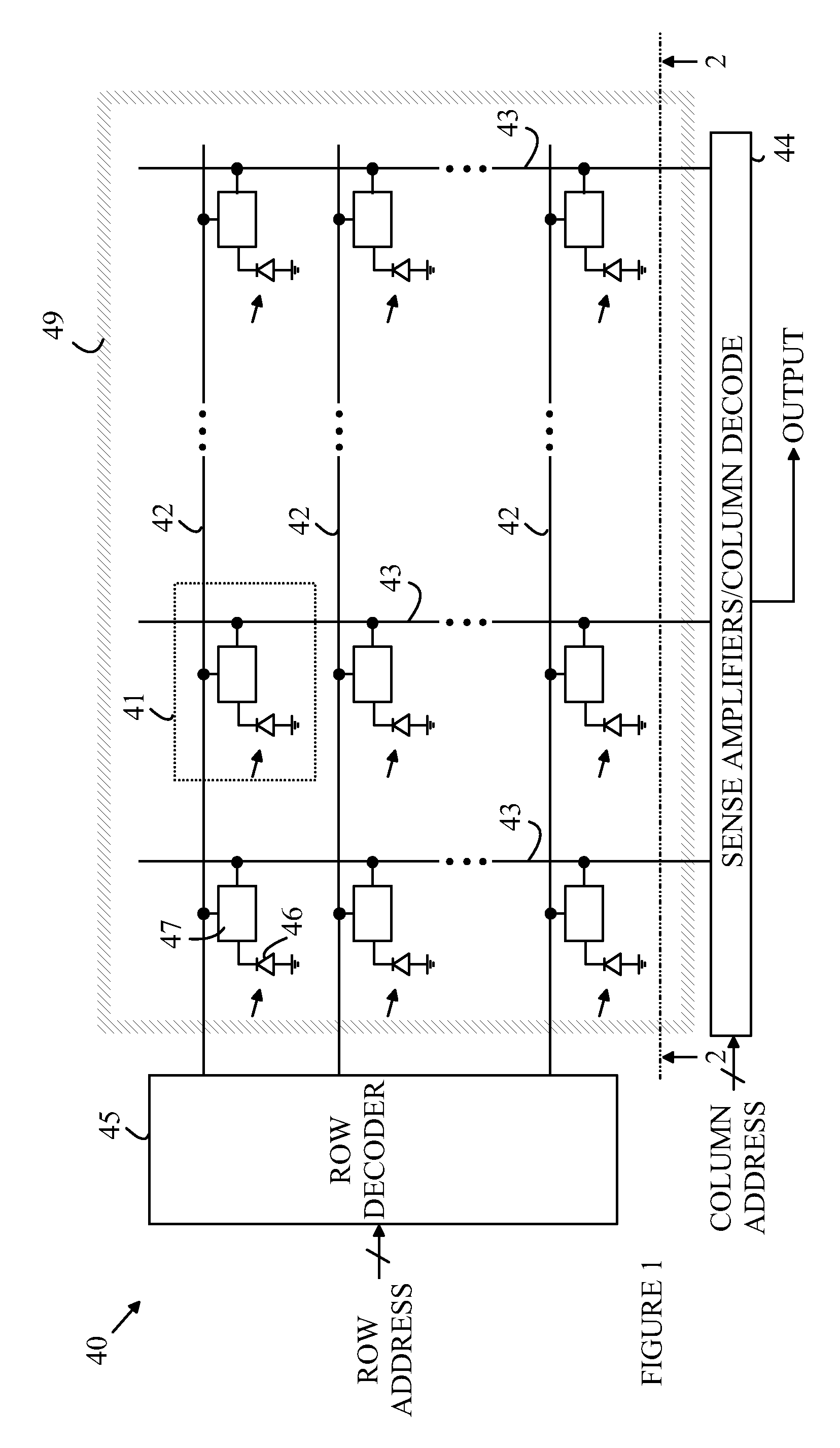 Self-triggering CMOS imaging array utilizing guard region structures as light detectors