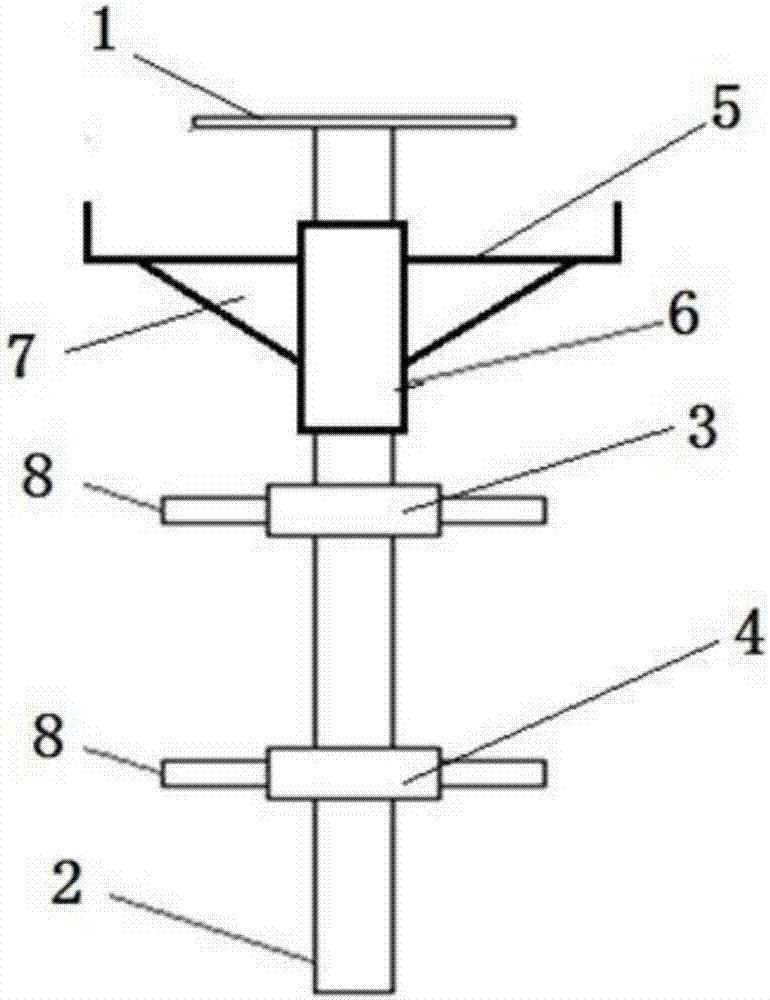 Wood formwork early-dismantling supporting device and construction application method