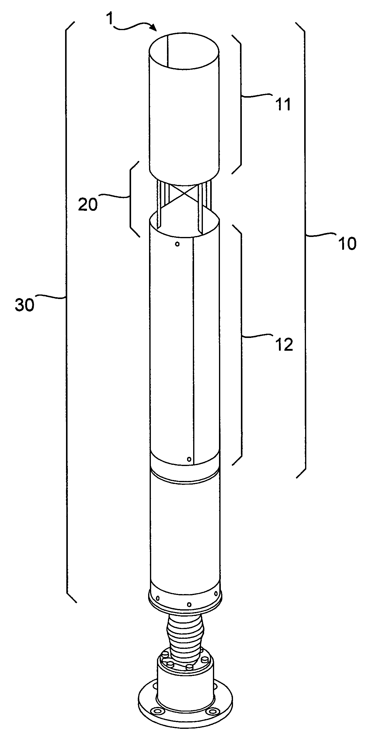 Ultra-broadband antenna system combining an asymmetrical dipole and a biconical dipole to form a monopole