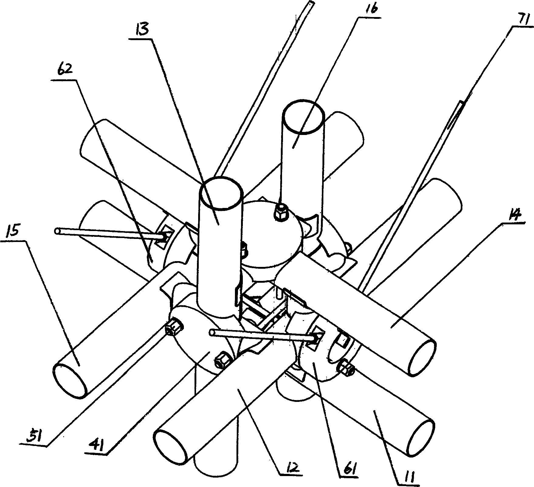 Erectable net rack nodes