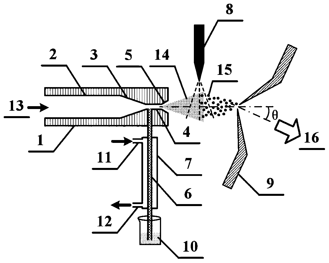 A device for enrichment sampling and ionization of volatile organic compounds in liquid samples