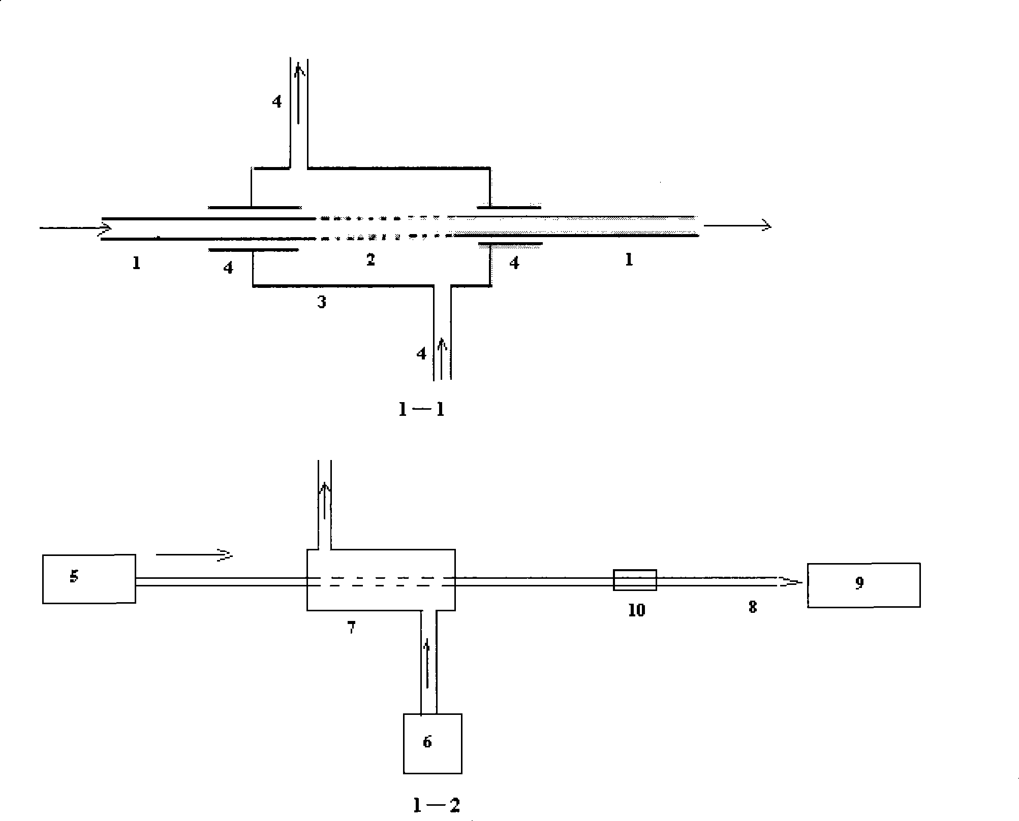 Demineralization film interface for on-line co-using with mass spectra