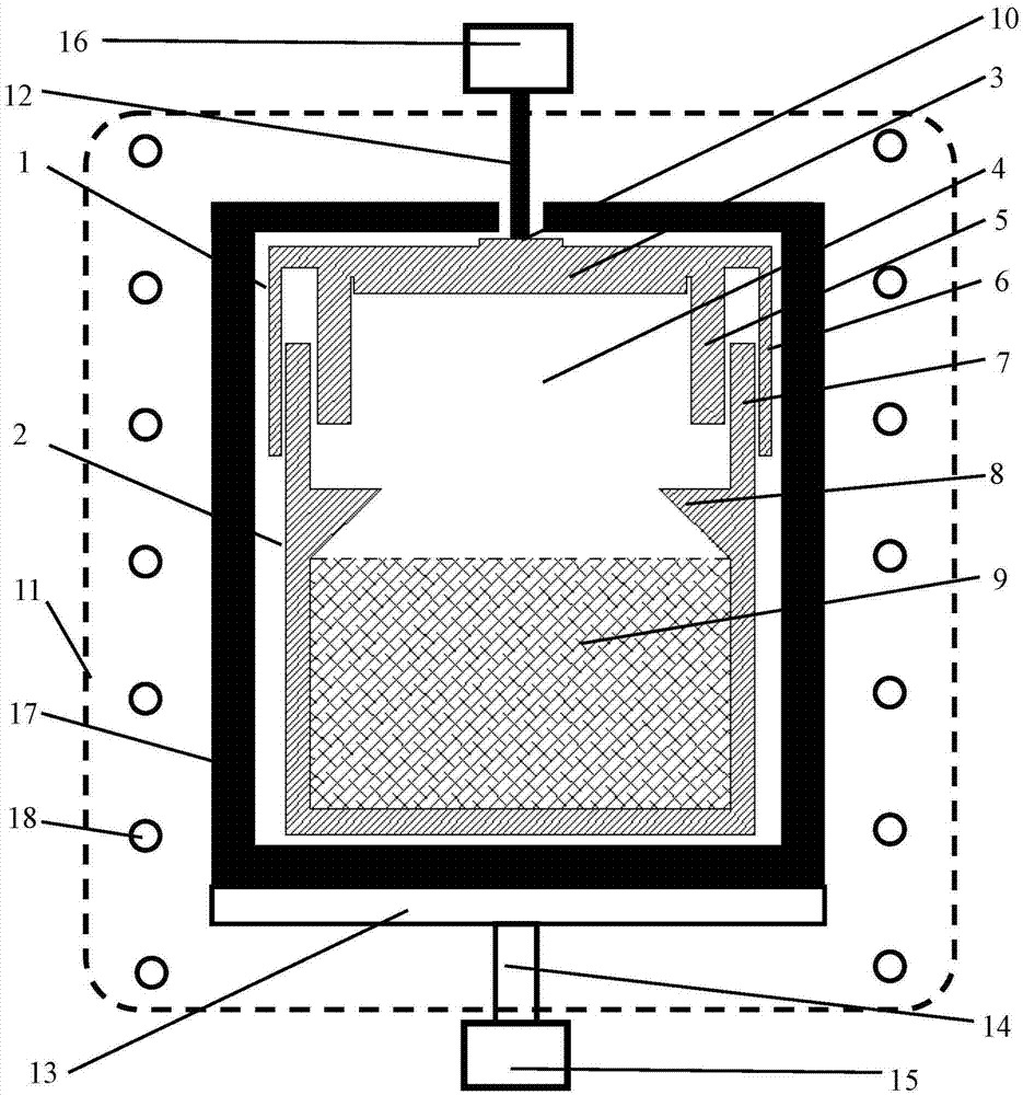 Split type crucible for crystal growth of silicon carbide