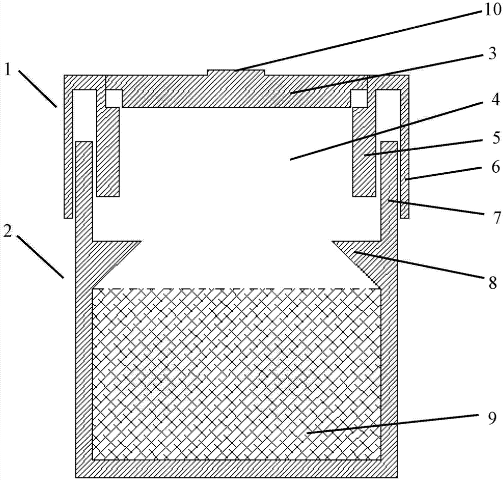 Split type crucible for crystal growth of silicon carbide