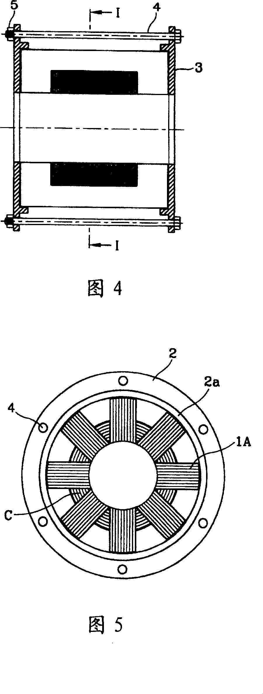 Stator structure for reciprocating motor