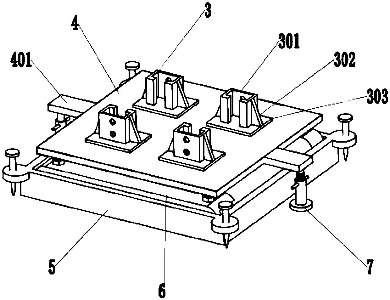 Crossing device for power transmission line