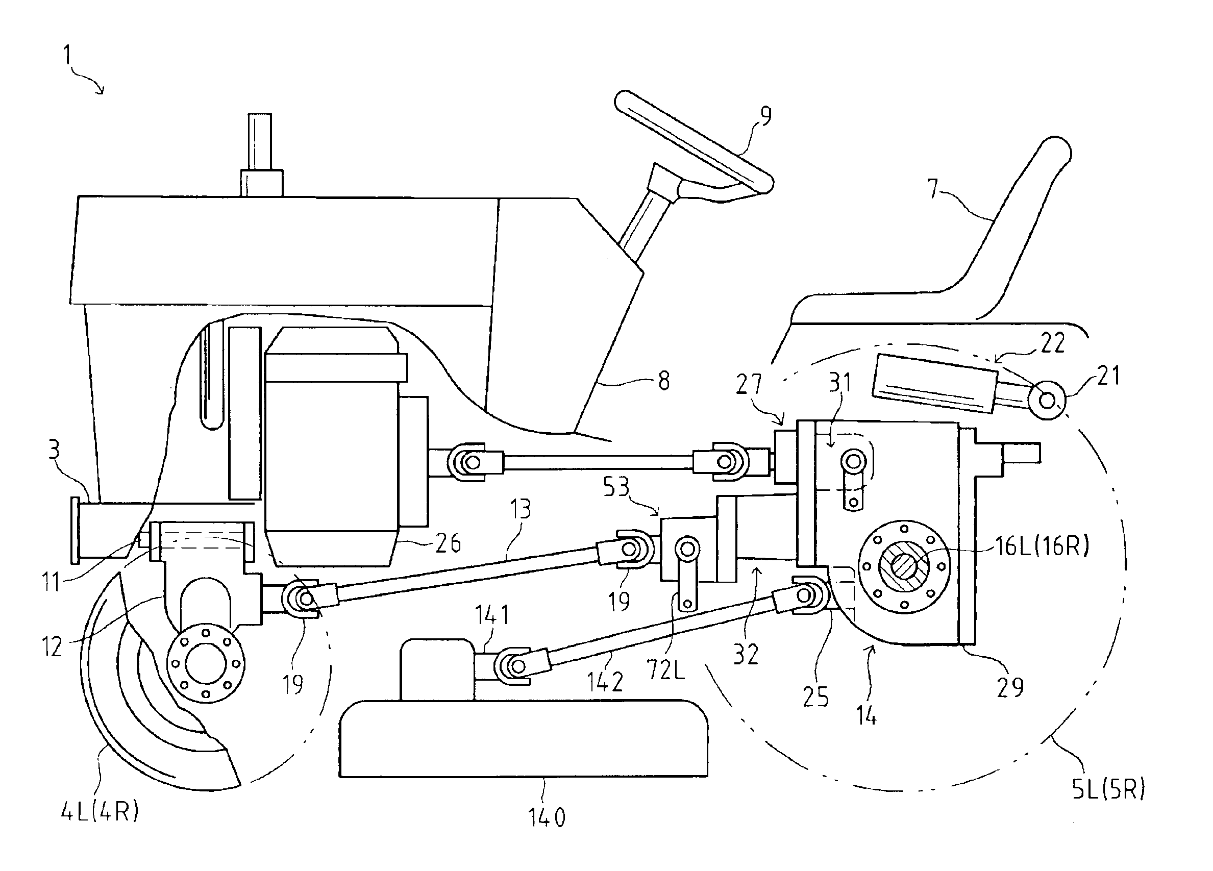 Hydraulic four-wheel driving apparatus