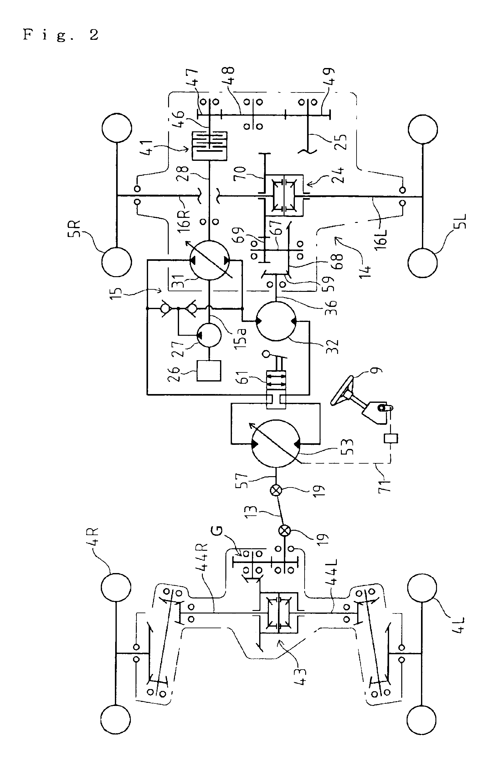 Hydraulic four-wheel driving apparatus