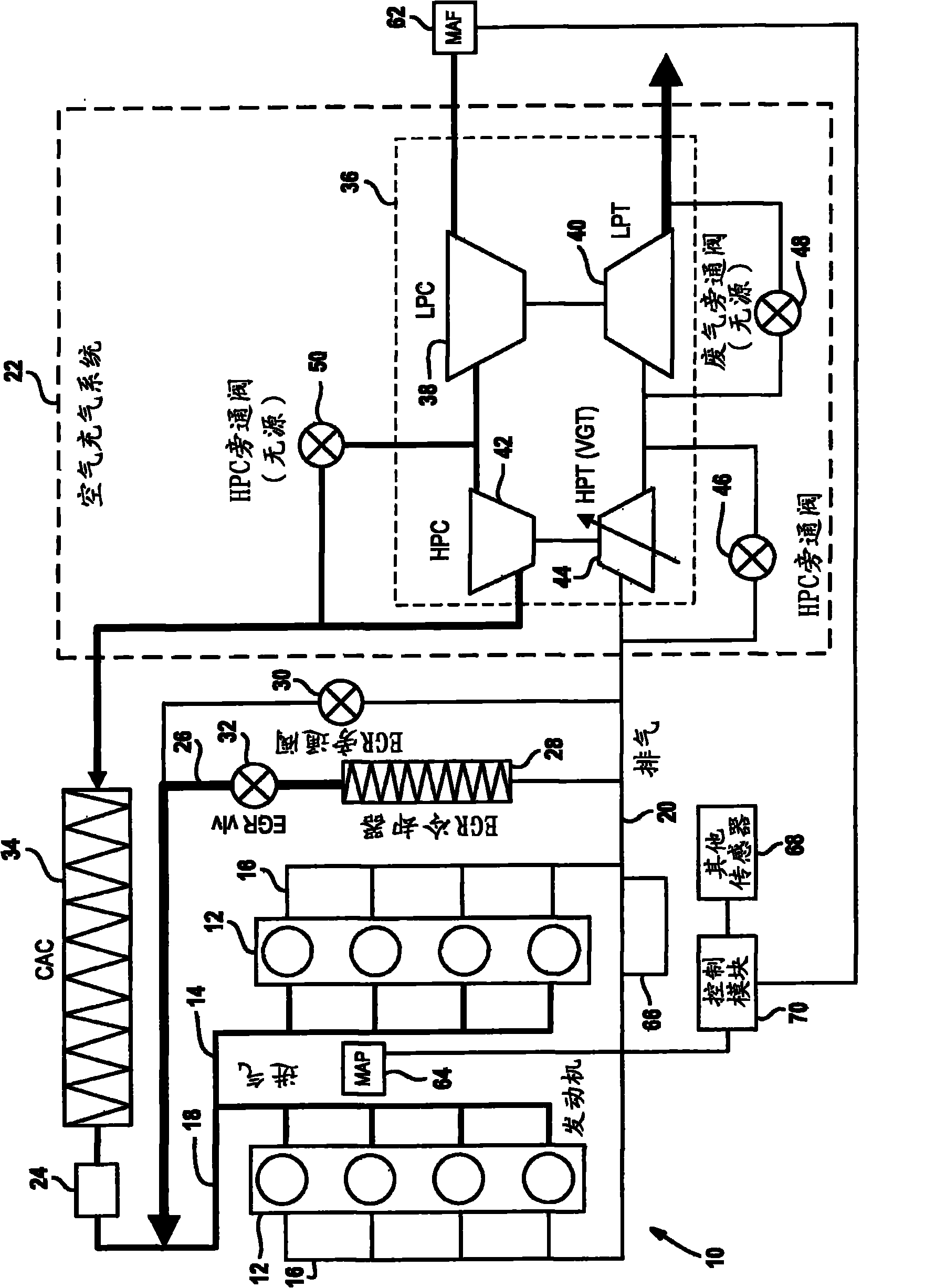 System and method for mode transition for a two-stage series sequential turbocharger