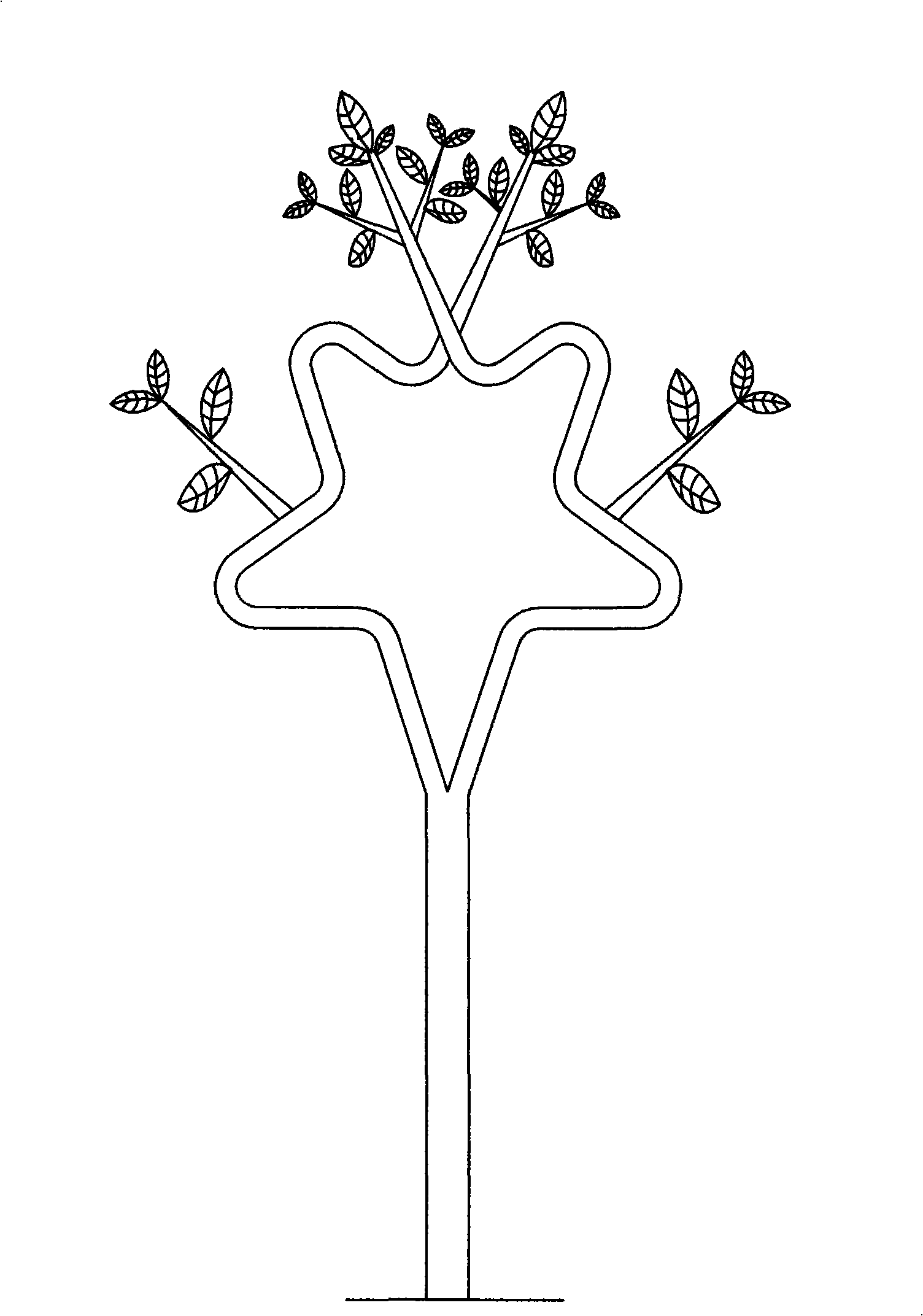 Method and mould for changing and controlling tree growth shape