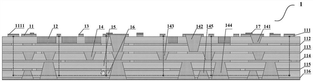 A six-layer wiring LCP package substrate, manufacturing method and multi-chip system-in-package structure