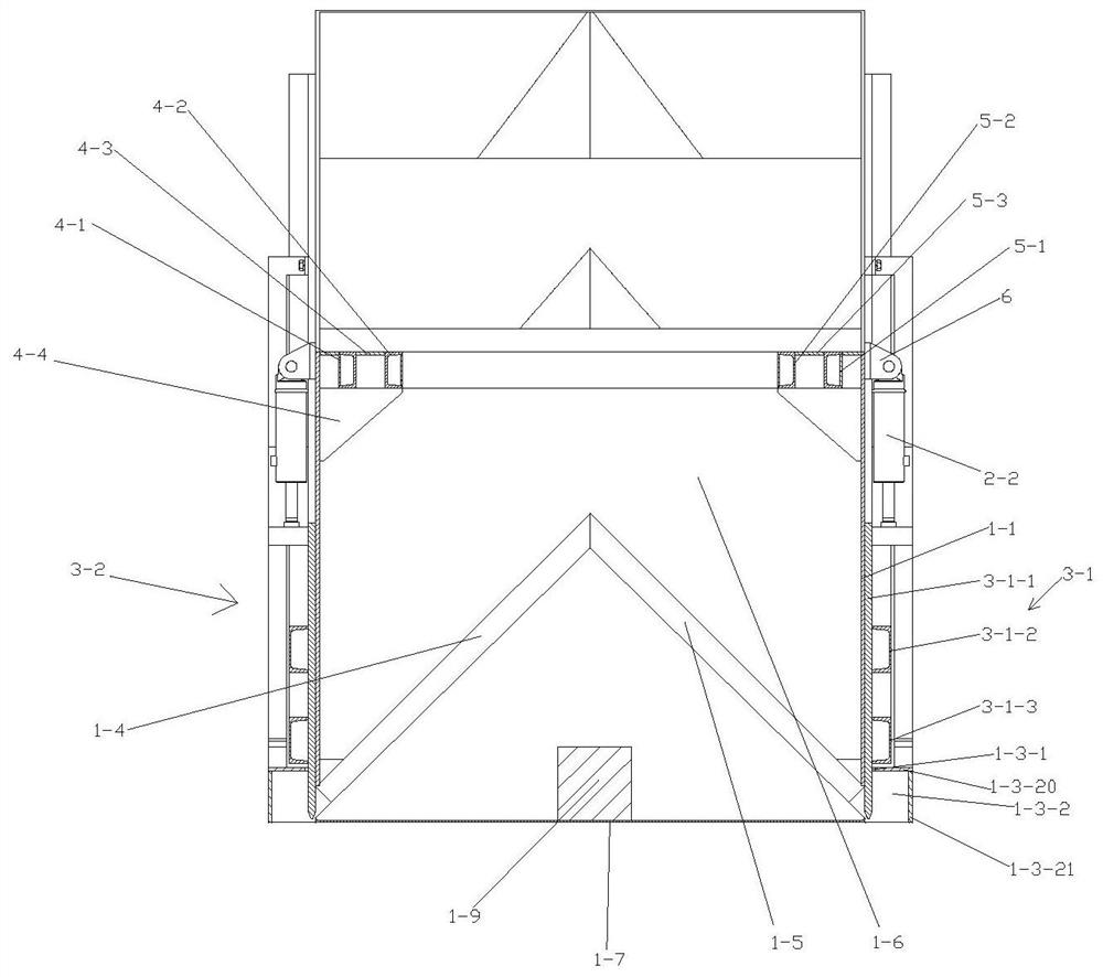 Hopper device and construction method for laying of tunnel inverted arch cushion layer