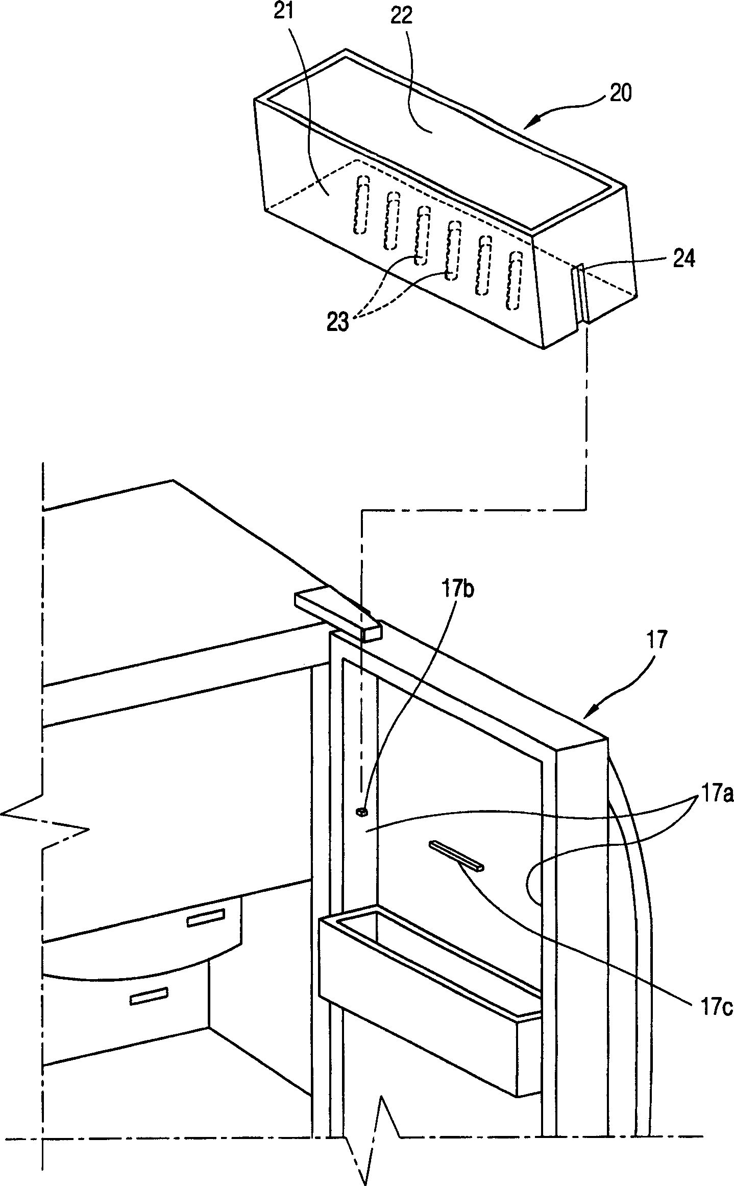 Refrigerator with adjustable storing basket