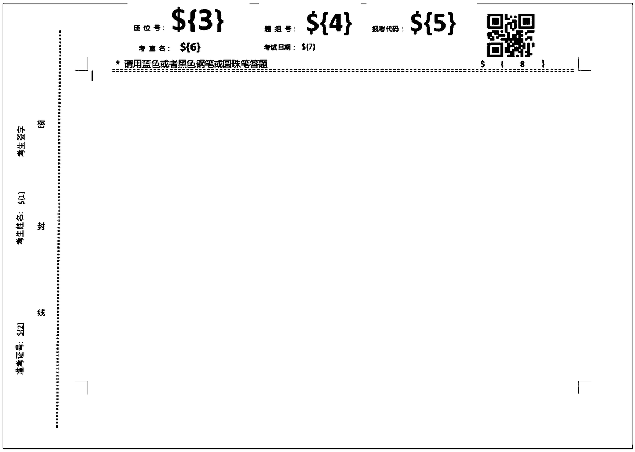 Test paper answer card generation method and device, and test scoring system