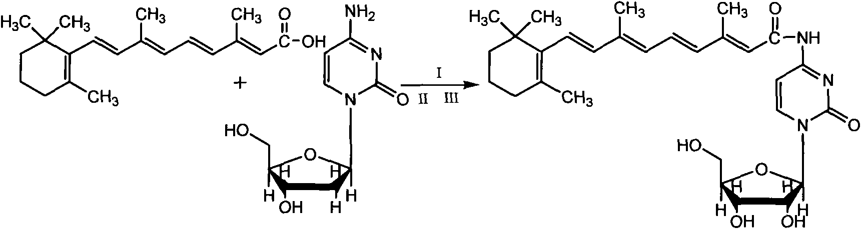 Vitamin A acyl cytosine arabinoside conjugate and pharmacome thereof as well as preparation methods and application thereof