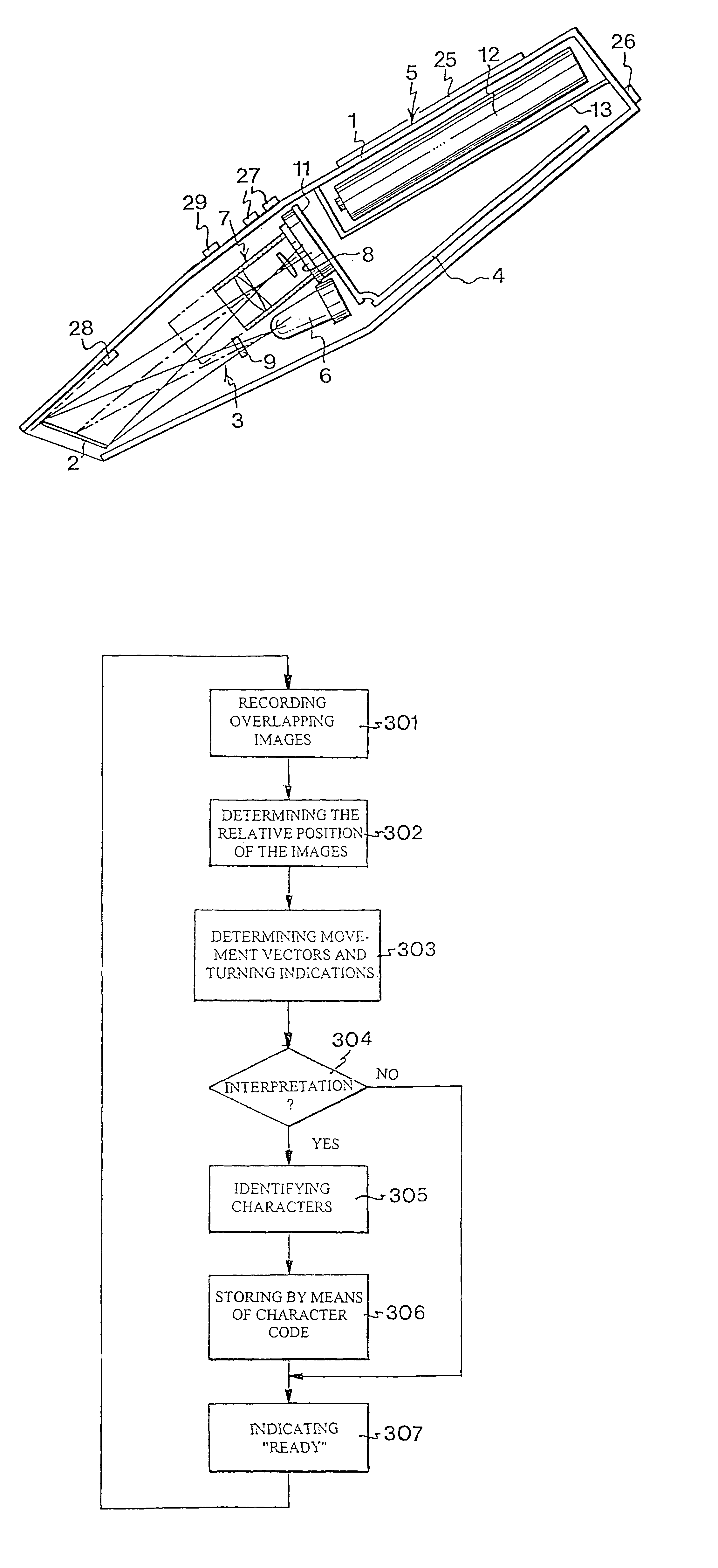 Device and method for recording hand-written information