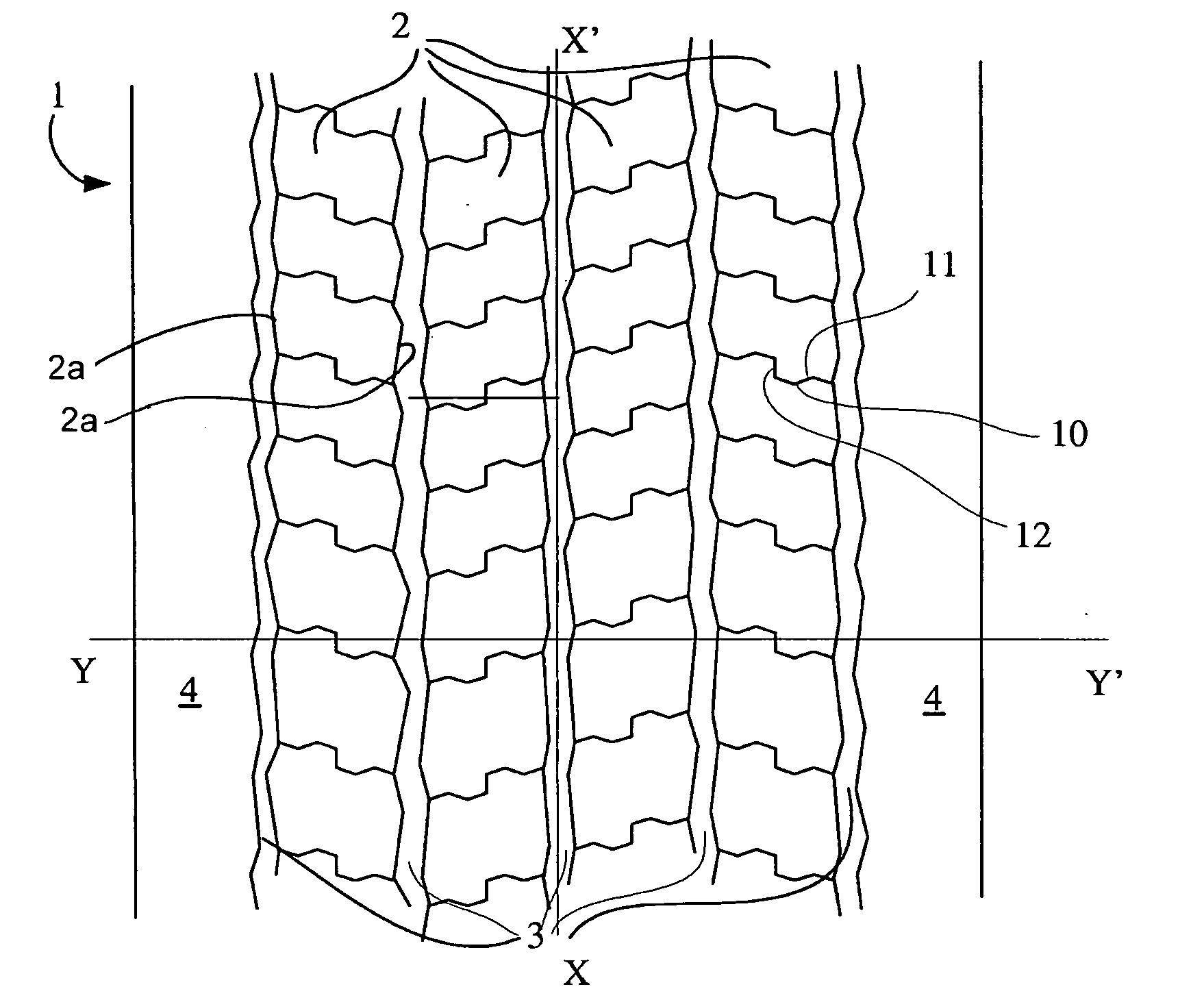 Tread Having a Tread Pattern With Incisions