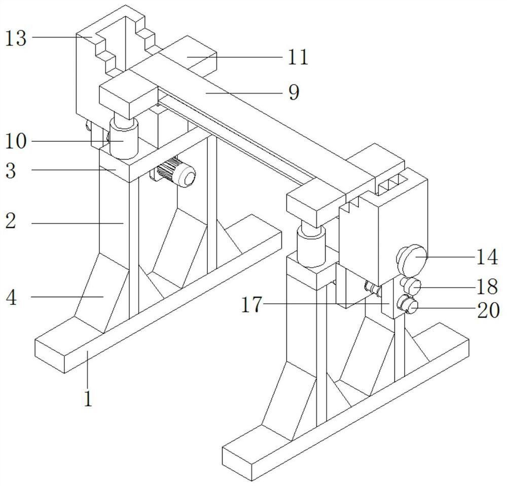 Liftable transverse beam for bridge crane and operation method