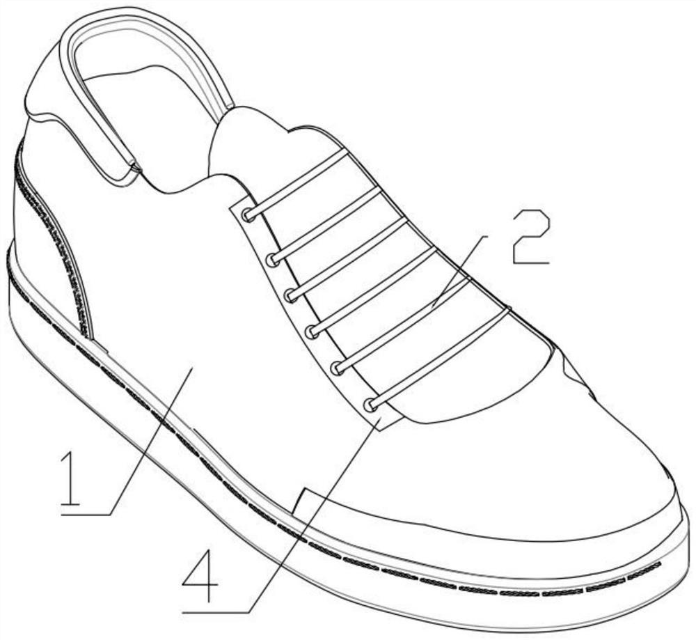 Shoe with shoelace convenient to take down