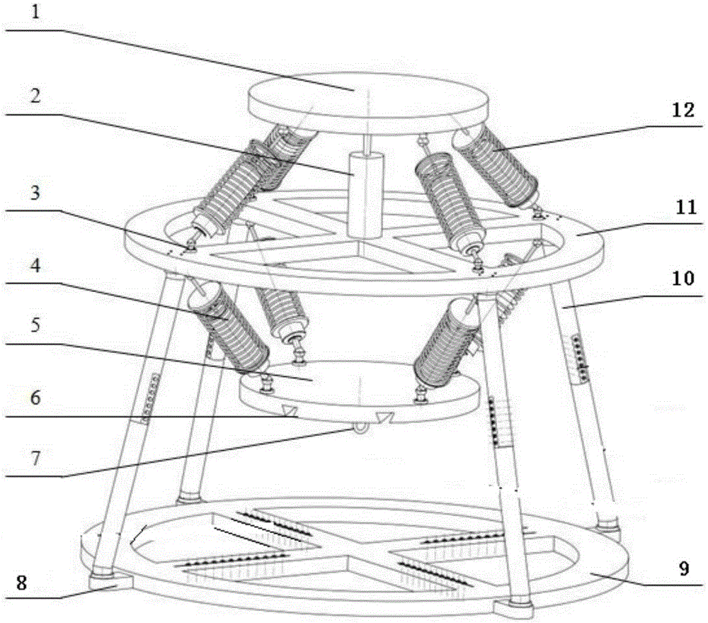 Double-acting platform type parallel mechanism vibration reducing platform