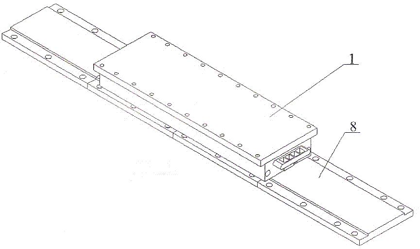 Numerical control machine tool split-type operating platform for installing linear motor