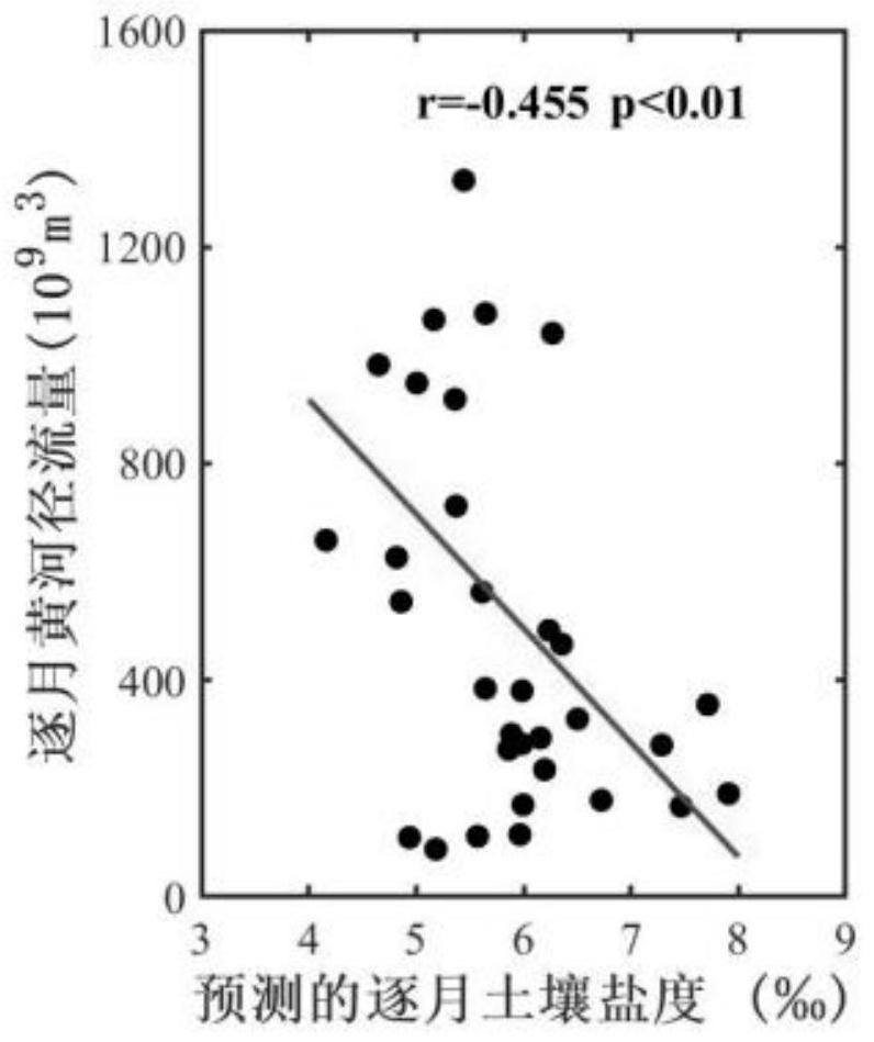 Coastal wetland high-resolution month-by-month soil salinity monitoring method and coastal wetland high-resolution month-by-month soil salinity monitoring system