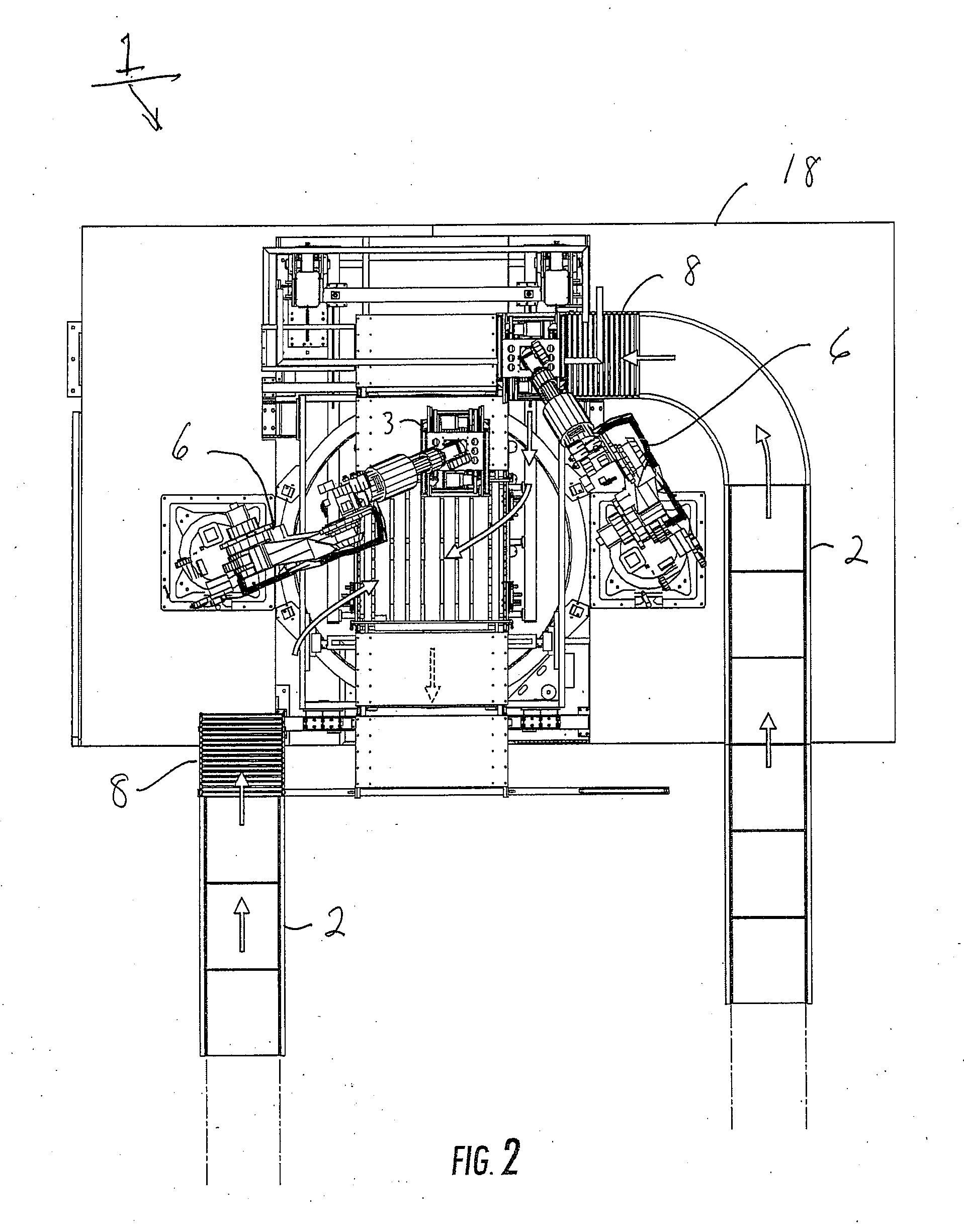 Stacking apparatus and method of multi-layer stacking of objects on a support