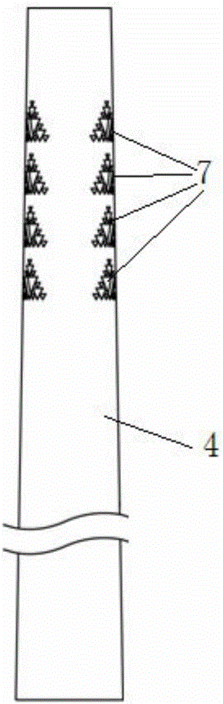 Horizontal-axis wind turbine tower frame based on fractal science