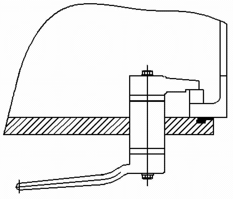 Spring locking device and cabin door comprising same