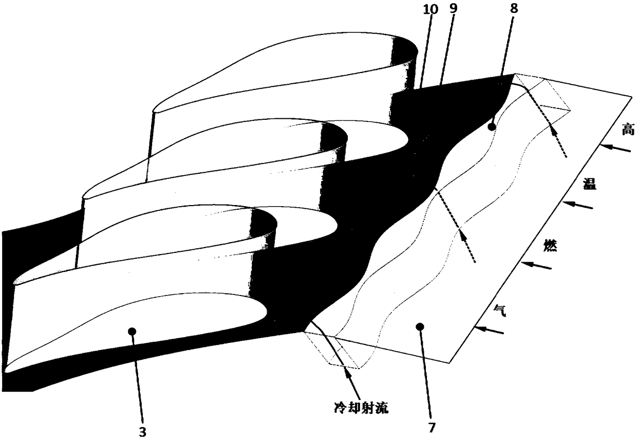 Abnormal-shaped groove seam cooling structure capable of improving end wall cooling efficiency