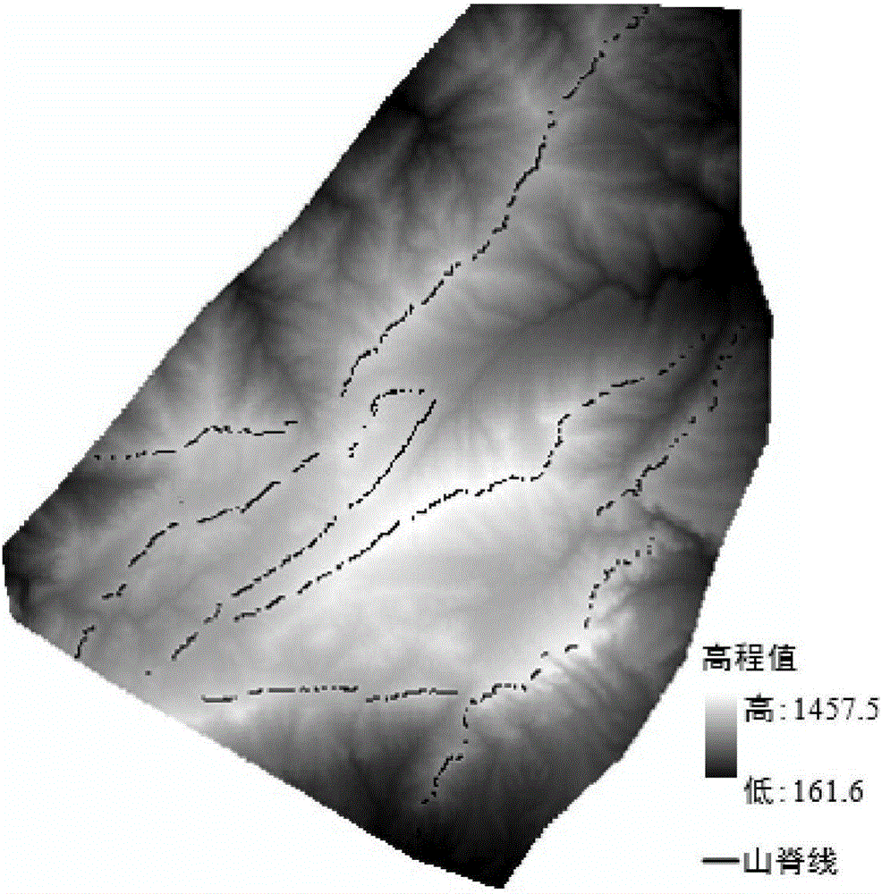 Mountain boundary automatic extracting method